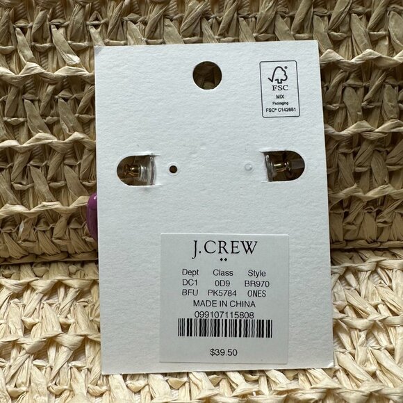 J. Crew Purple Enamel and Gold Tone Earrings - Picture 6 of 6